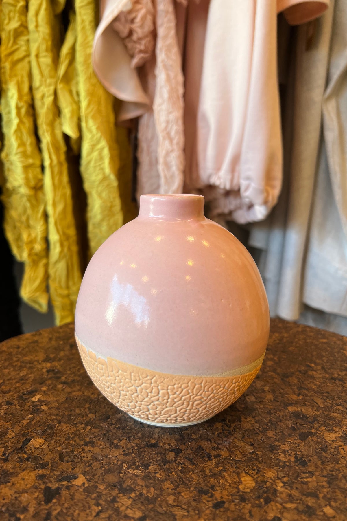 Bud Vase in Pink Satsuma