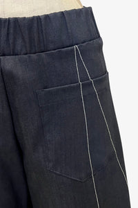 Scribble Step Stitch Pants V2 | Dark Denim