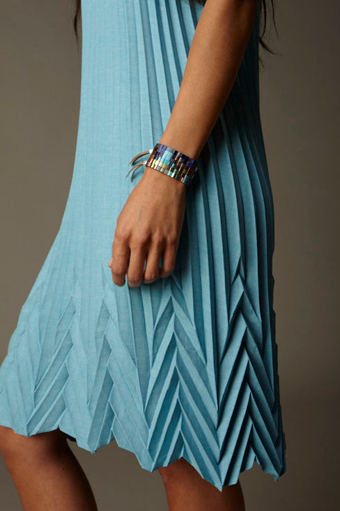 Sunburst Chevron Dress | Aqua