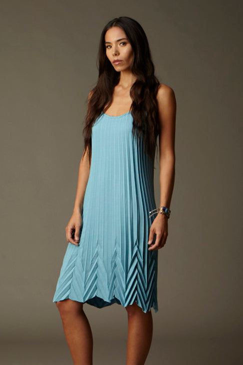Sunburst Chevron Dress | Aqua