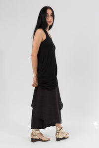 Curve Tank in Black Bamboo Jersey