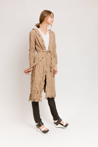 camel hooded trench coat