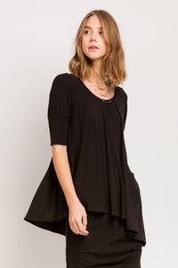 Swing Top in Black Bamboo Jersey