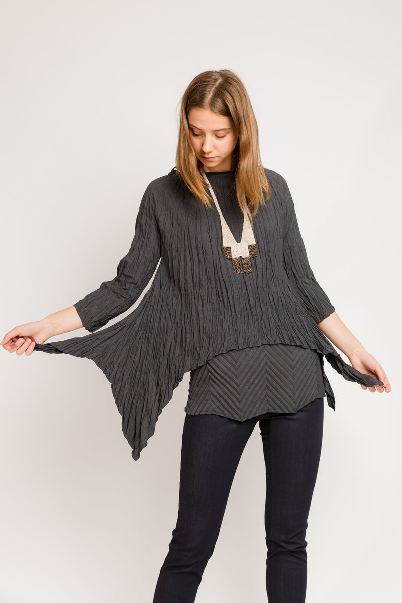 Twisted Square Top | Charcoal