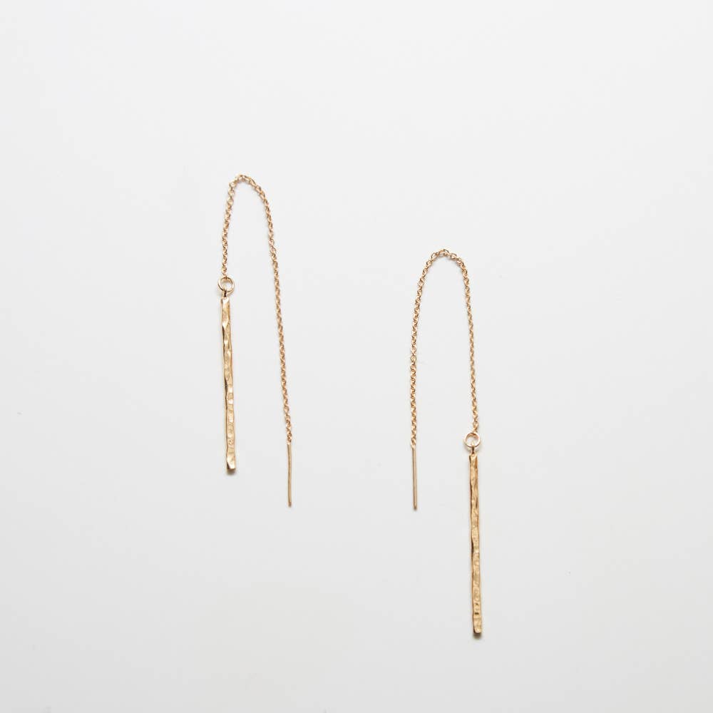 Gold Bar Threader Earrings