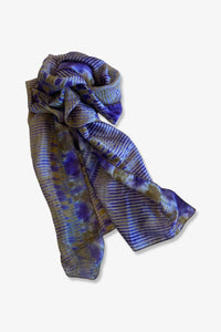 Shibori Dyed Silk Scarf in Prince