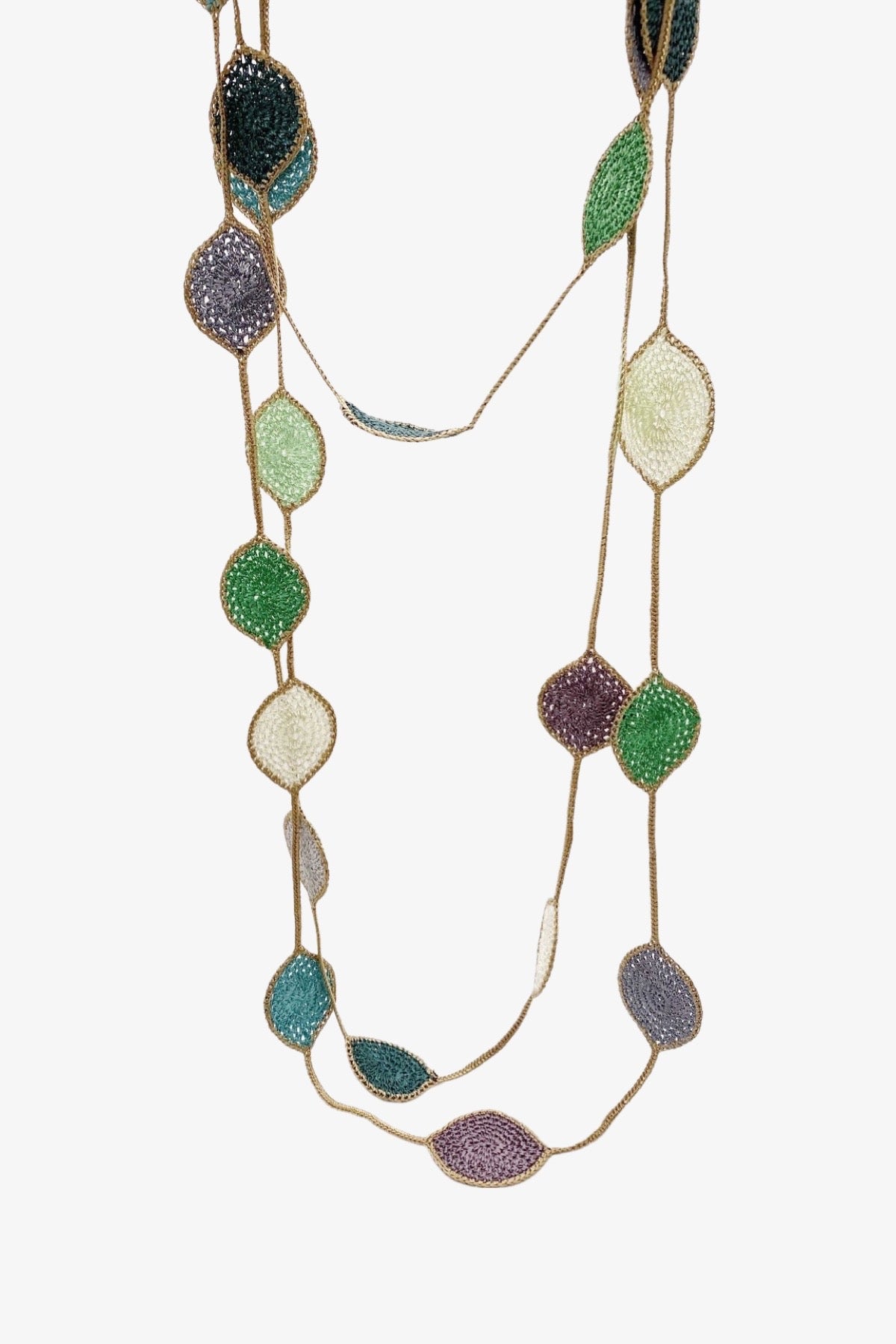 Long Oval Leaf Necklace | Shades of Green