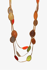 Long Oval Leaf Necklace | Autumn Leaves