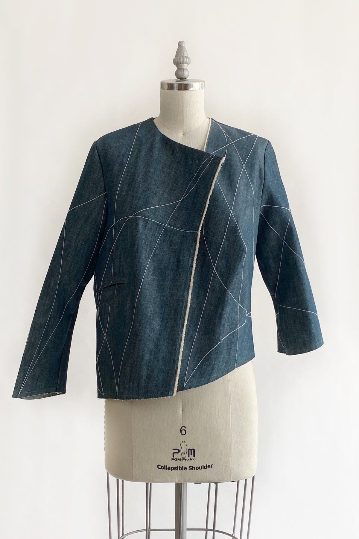 Scribble Asymmetrical Jean Jacket