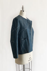 Scribble Asymmetrical Jean Jacket