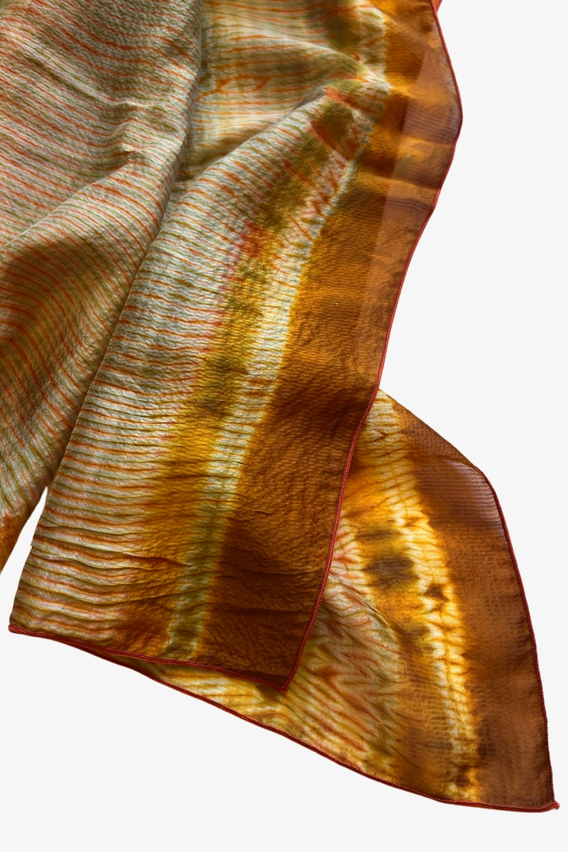 Shibori Dyed Silk Scarf | Golden Hour